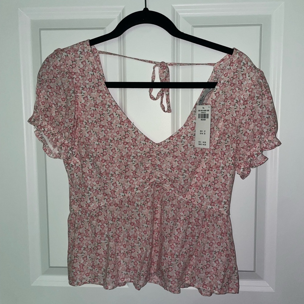 HOLLISTER FLORAL CROP BLOUSE